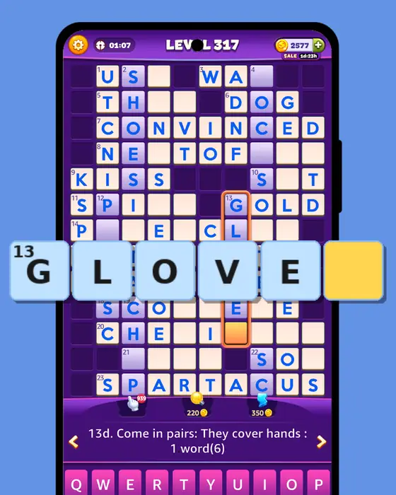 Πλέγμα σταυρόλεξου στο Word Hike -Inventive Crossword